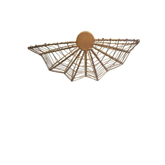 Burnished Gold Wire Pumpkin Bread Basket By Thirstystone 13"x14"x6" Decorative - Picture 5 of 7